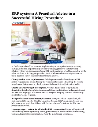 erp system a practical advice to a successful
