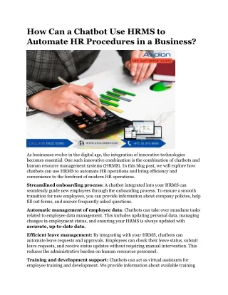 how can a chatbot use hrms to automate