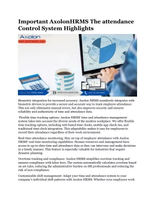 important axolonhrms the attendance control