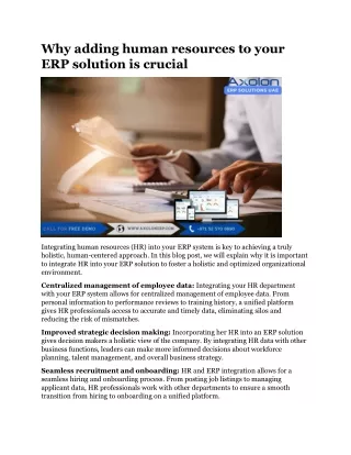 why adding human resources to your erp solution