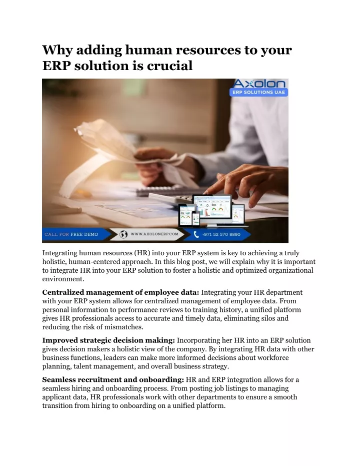 why adding human resources to your erp solution