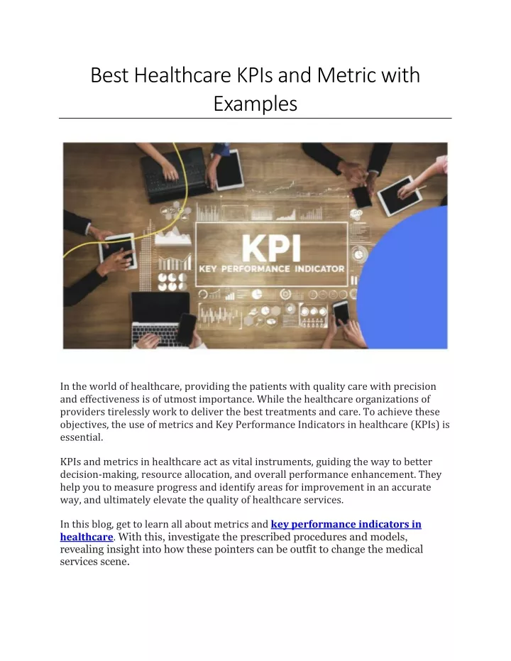 best healthcare kpis and metric with examples