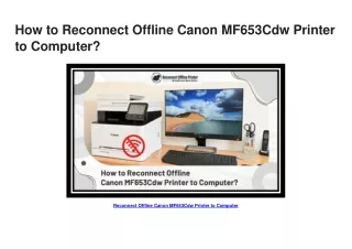 How to Reconnect Offline Canon MF653Cdw Printer to Computer