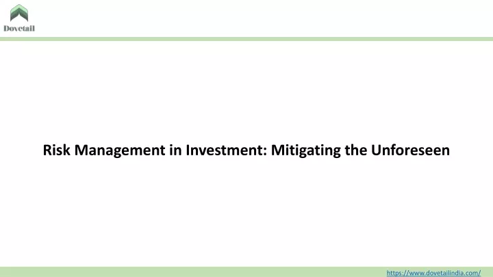 risk management in investment mitigating the unforeseen