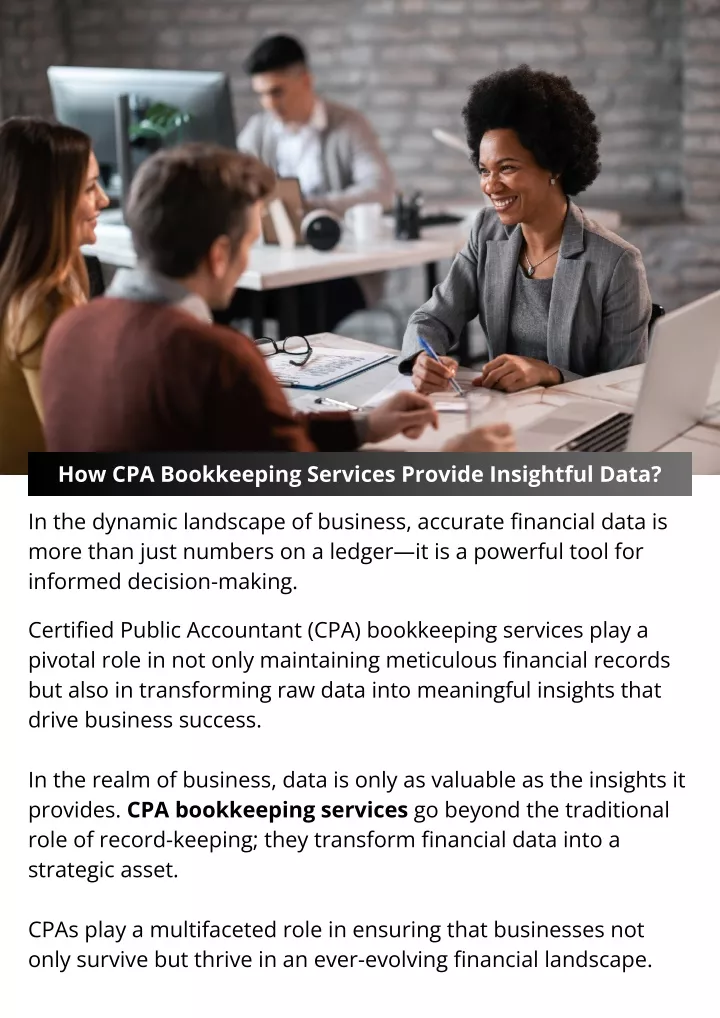 how cpa bookkeeping services provide insightful