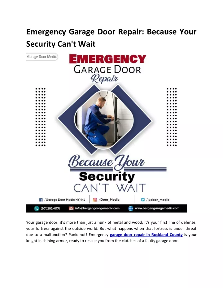 emergency garage door repair because your