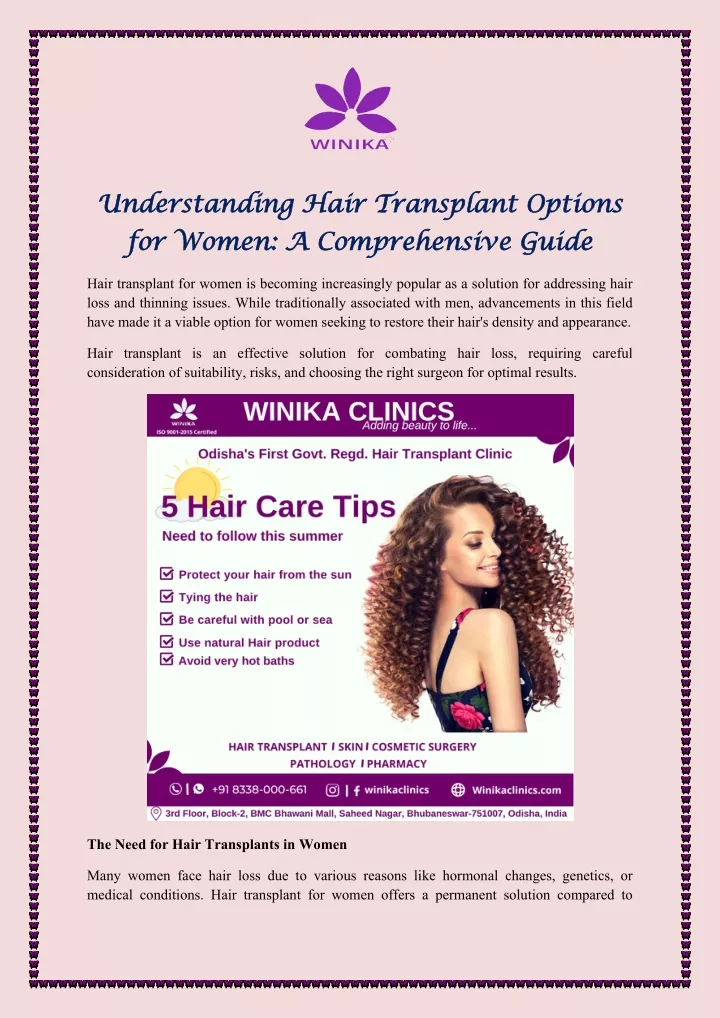 understanding hair transplant options for women