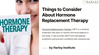 Things to Consider About Hormone Replacement Therapy