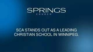 SCA Stands Out as a Leading Christian School in Winnipeg