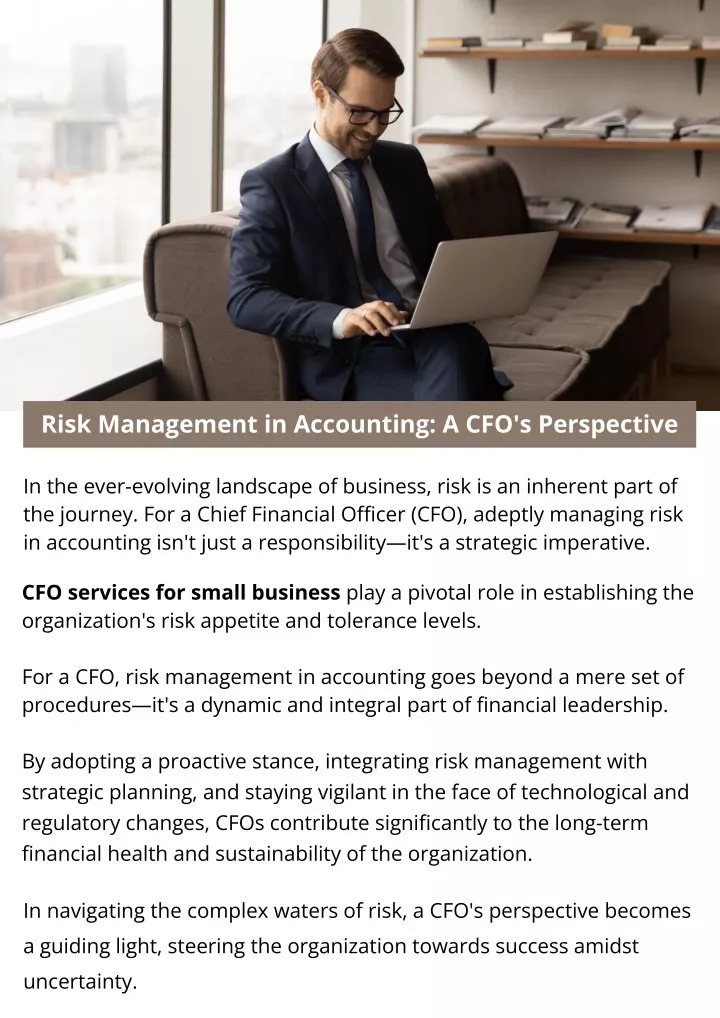 risk management in accounting a cfo s perspective