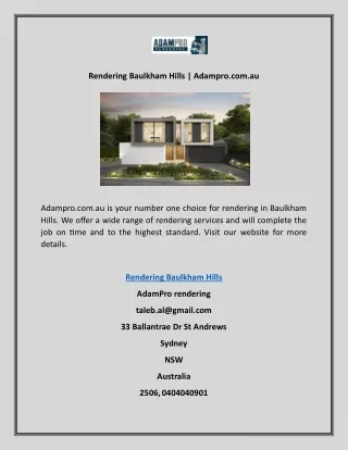 rendering baulkham hills adampro com au