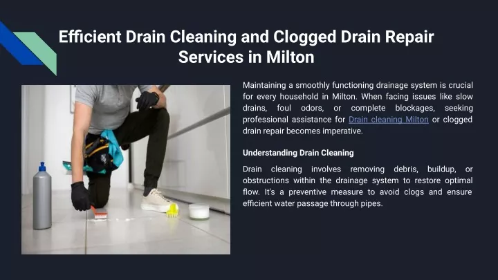 efficient drain cleaning and clogged drain repair