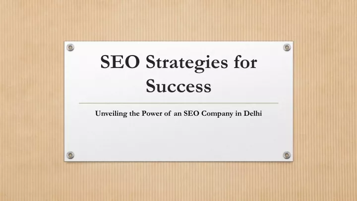 seo strategies for success