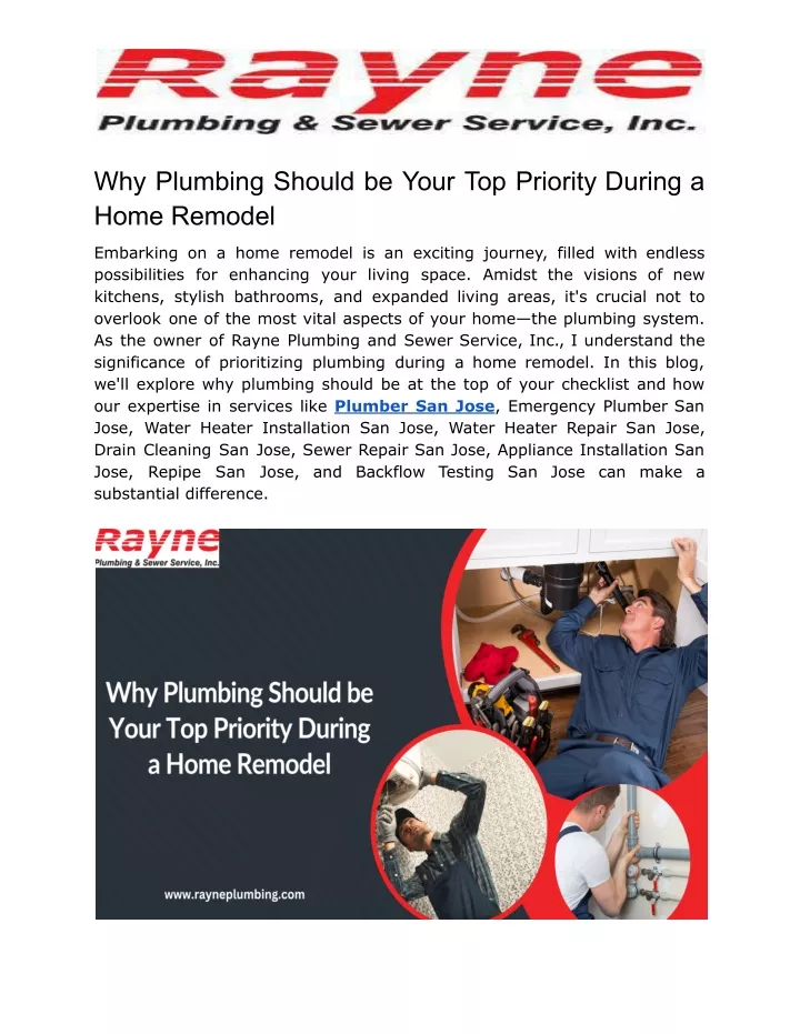 why plumbing should be your top priority during