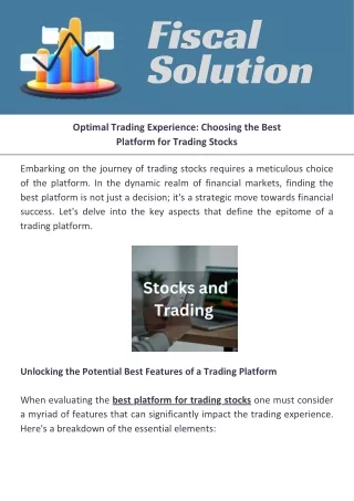 Optimal Trading Experience: Choosing the Best Platform for Trading Stocks