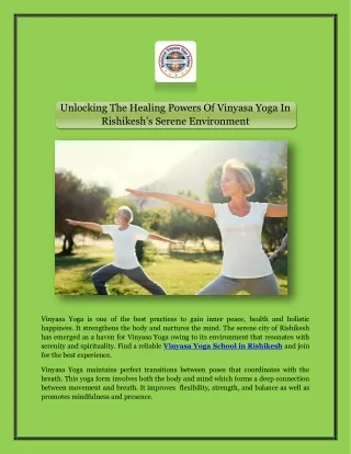 Unlocking The Healing Powers Of Vinyasa Yoga In Rishikesh’s Serene Environment