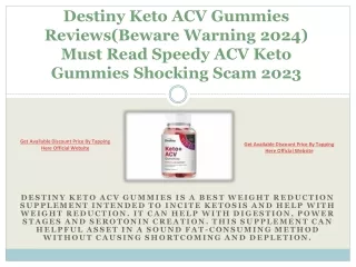 Destiny Keto ACV Gummies Reviews