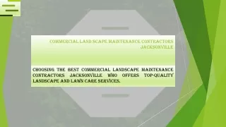 Commercial Land scape Maintenance Contractors Jacksonville