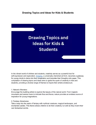 Drawing Topics and Ideas for Kids & Students
