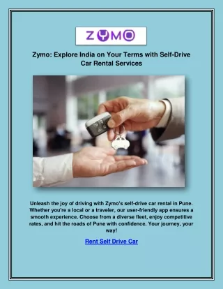 Zymo.app: Your Gateway to Seamless Self-Drive Car Rental in Pune