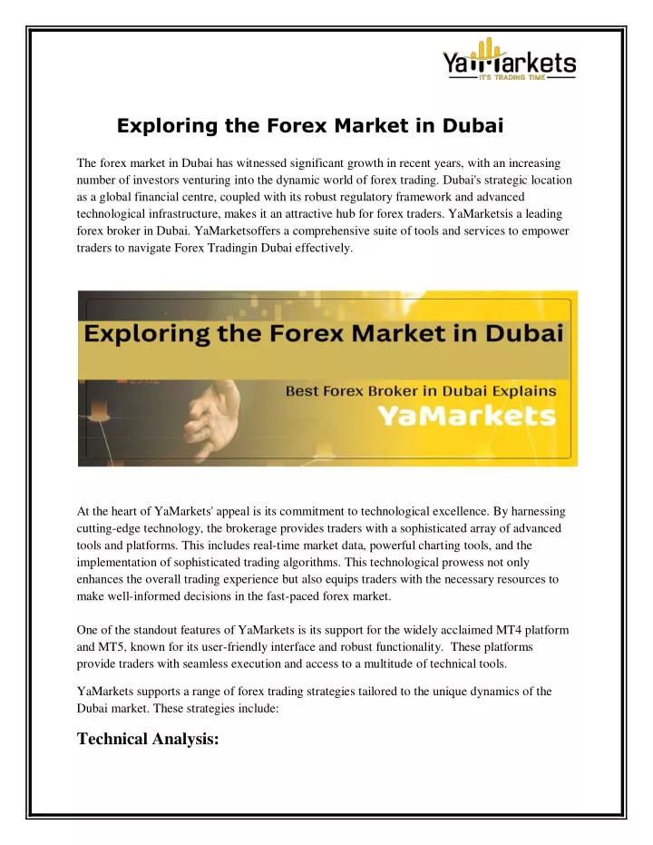 exploring the forex market in dubai