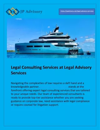Legal Consulting Services at Legal Advisory Services