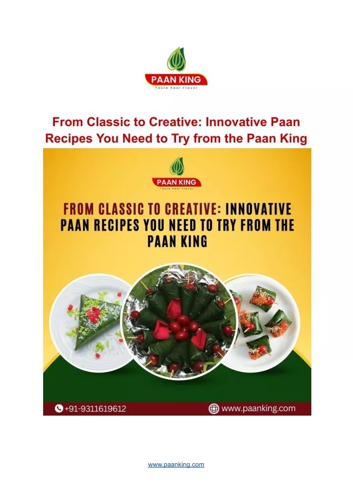 from classic to creative innovative paan recipes