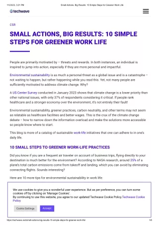 Small Actions, Big Results_ 10 Simple Steps for Greener Work Life
