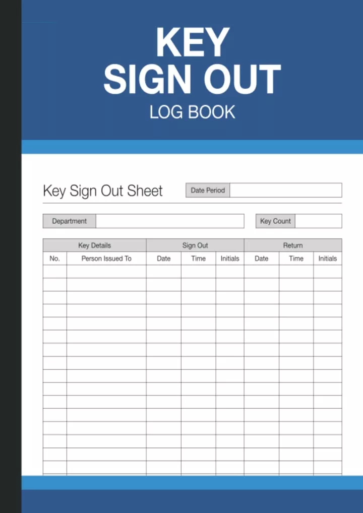 key sign out log book inventory register sheets