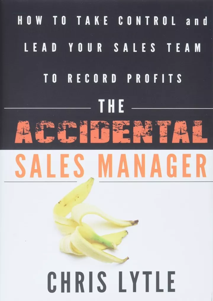 the accidental sales manager how to take control