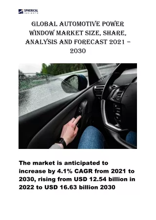 Global Automotive Power Window Market