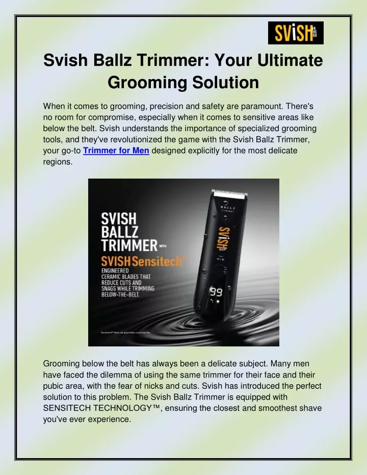 svish ballz trimmer your ultimate grooming