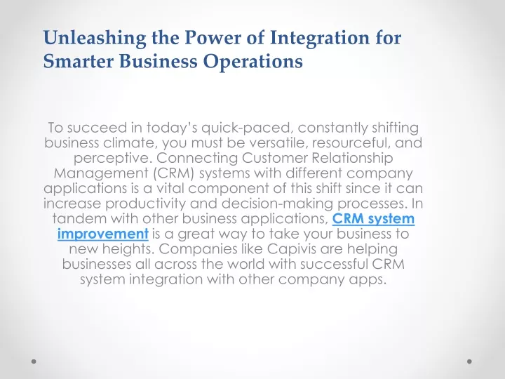 unleashing the power of integration for smarter business operations