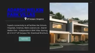 adarsh welkin park villas