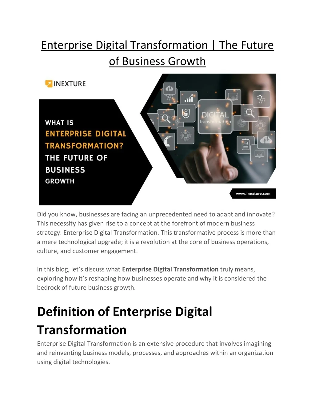 PPT - Enterprise Digital Transformation The Future of Business Growth ...