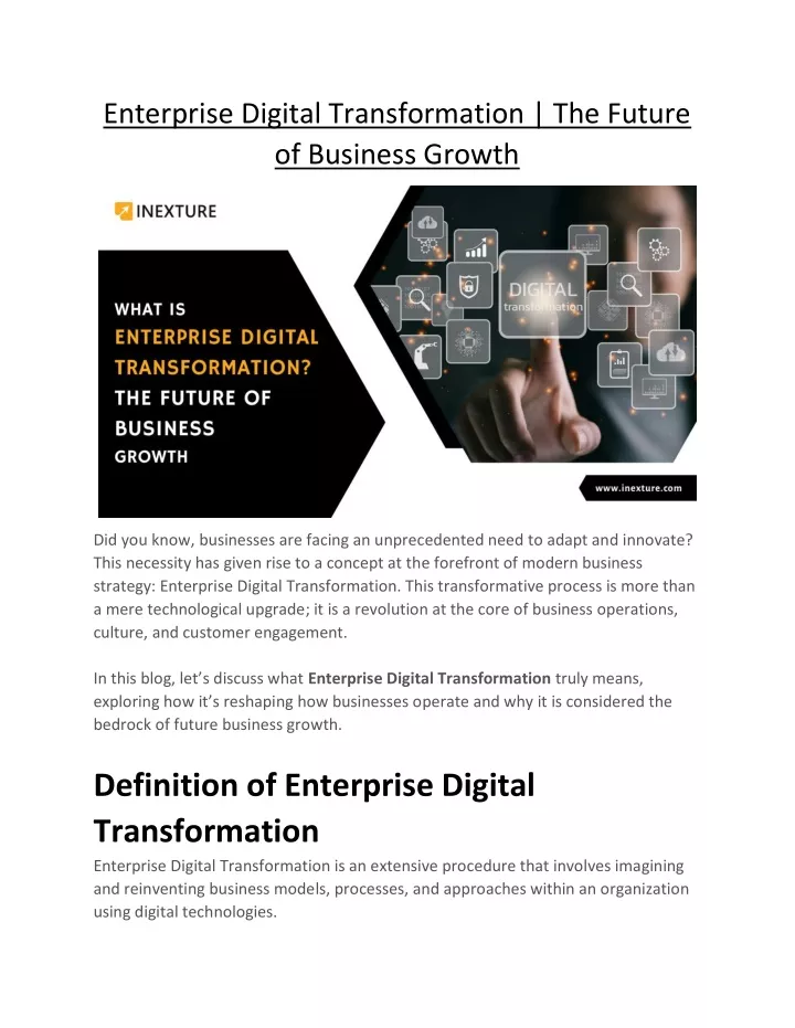 enterprise digital transformation the future
