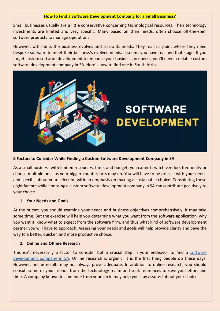 how to find a software development company