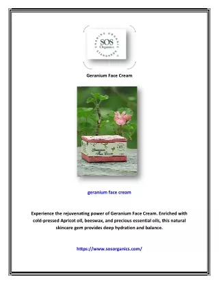 geranium face cream