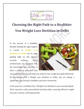 Weight Loss Dietitian in Delhi