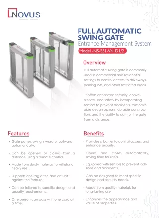 full automatic swing gate entrance management