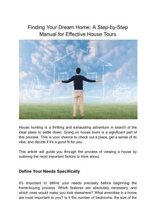 Finding Your Dream Home_ A Step-by-Step Manual for Effective House Tours