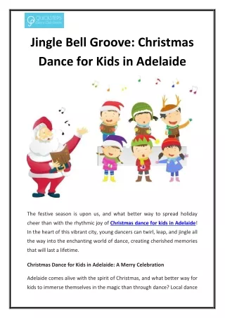 Jingle Bell Groove Christmas Dance for Kids in Adelaide