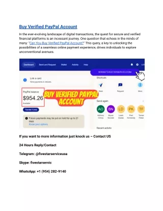 Buy Verified PayPal Account