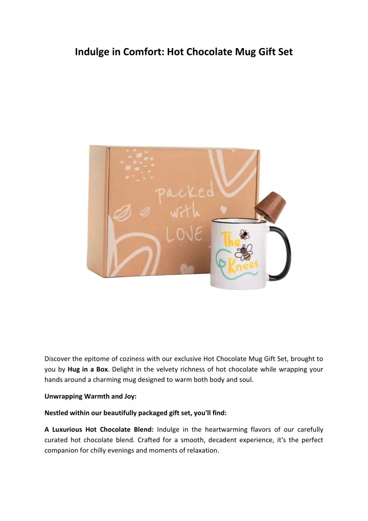 indulge in comfort hot chocolate mug gift set