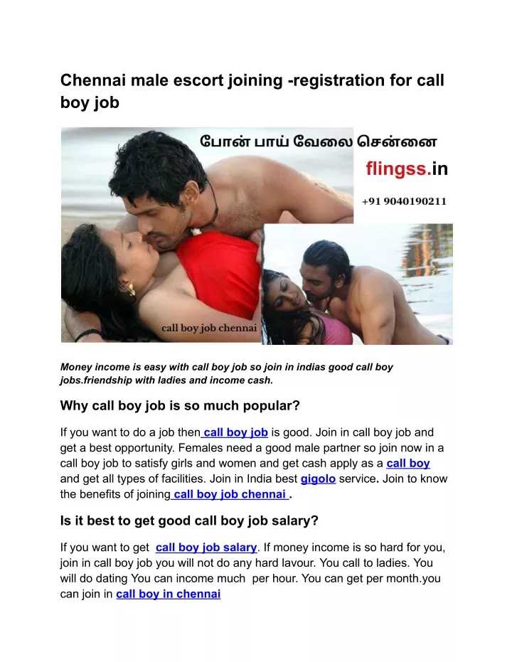 chennai male escort joining registration for call