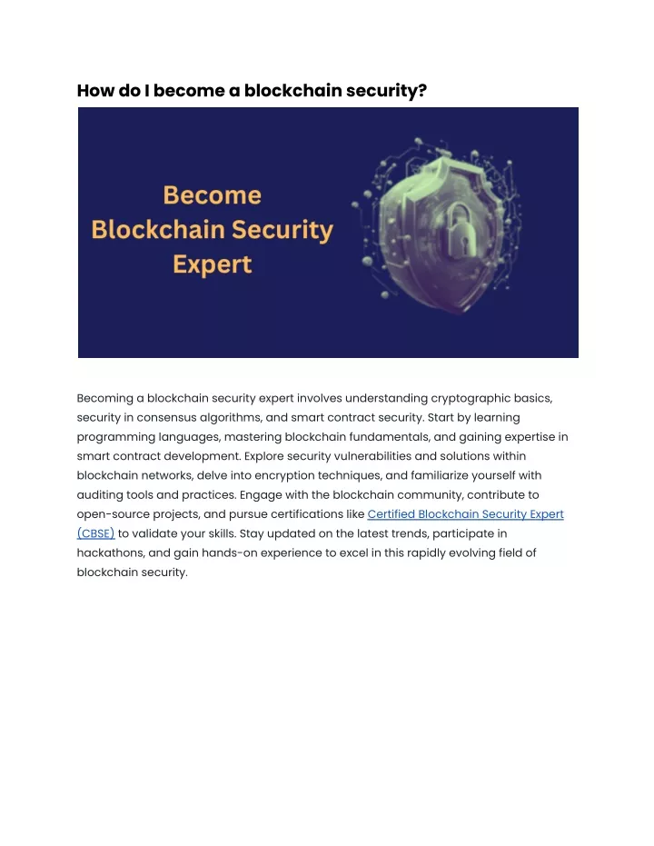 how do i become a blockchain security