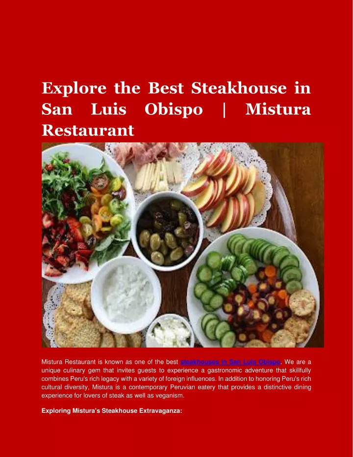 explore the best steakhouse in san luis obispo