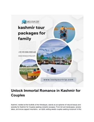 Unlock Immortal Romance in Kashmir for Couples