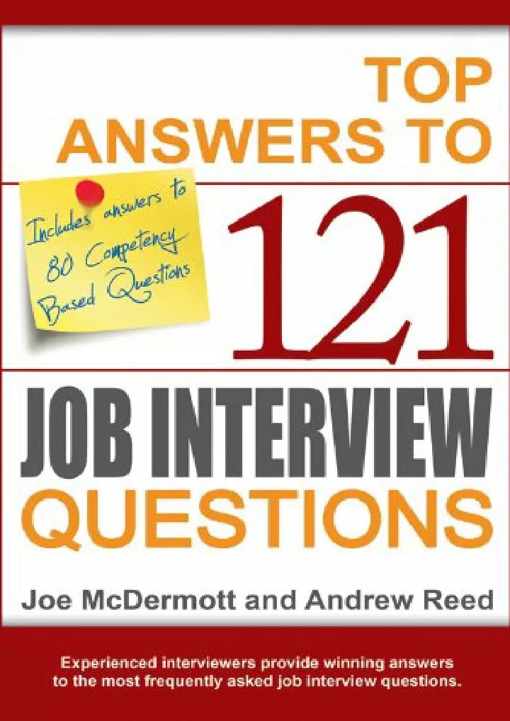 top answers to 121 job interview questions