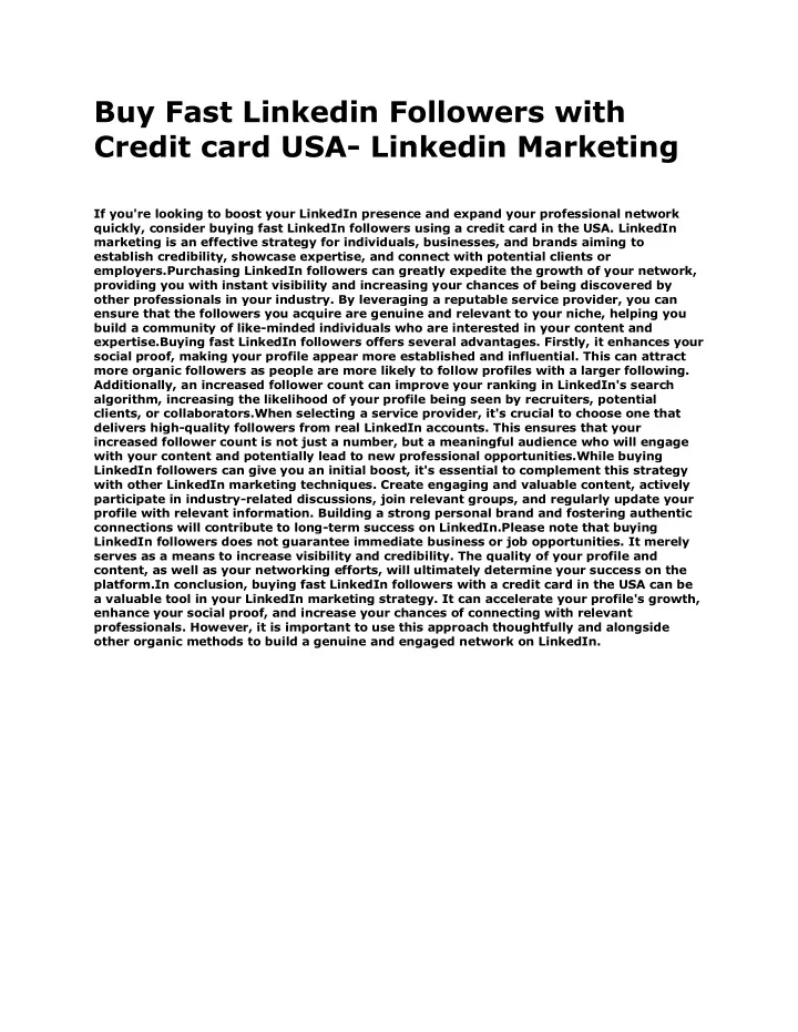 buy fast linkedin followers with credit card